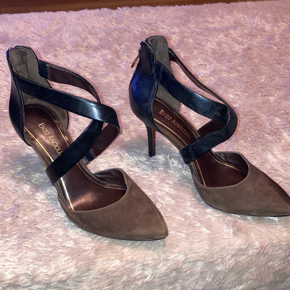 Brown & black Enzo Angiolini heels.